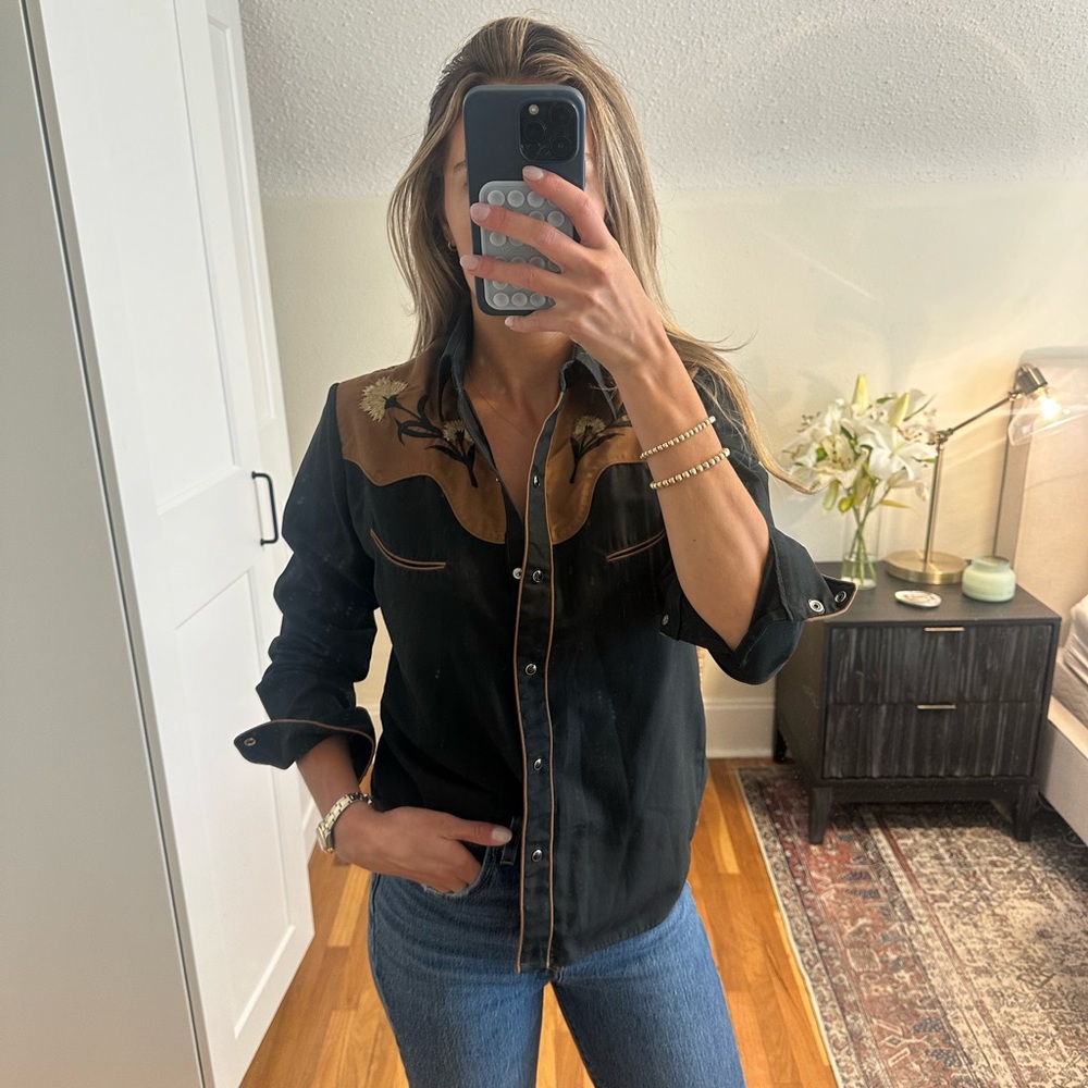 Vintage Pearl Snap Western Top